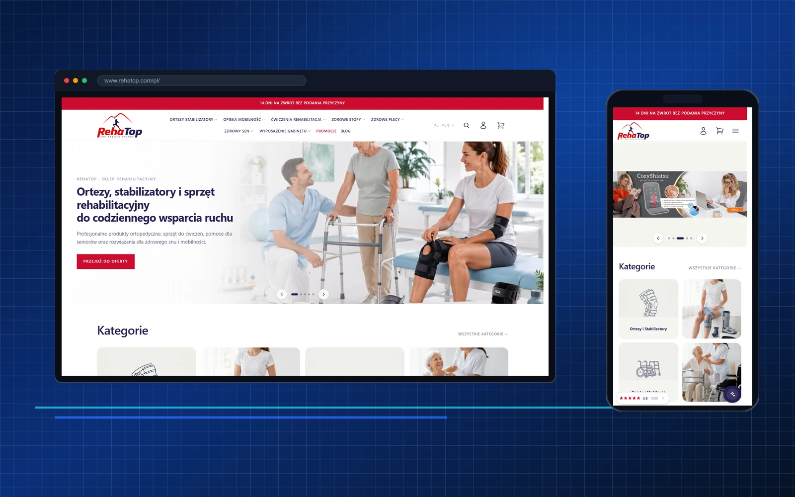 Realizacja Michał Świtalski: RehaTop - własny e-commerce zamiast Shopera